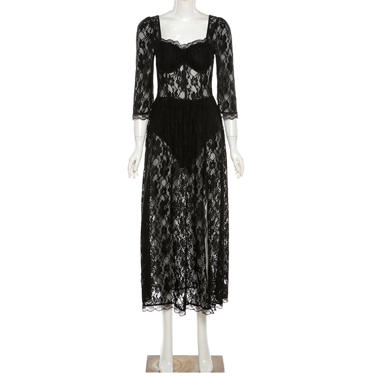 AUDREY LONG BLACK SEXY LACE