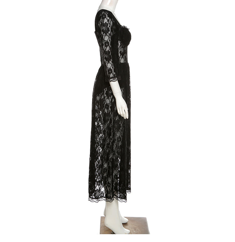 AUDREY LONG BLACK SEXY LACE