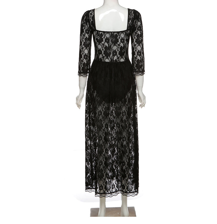 AUDREY LONG BLACK SEXY LACE
