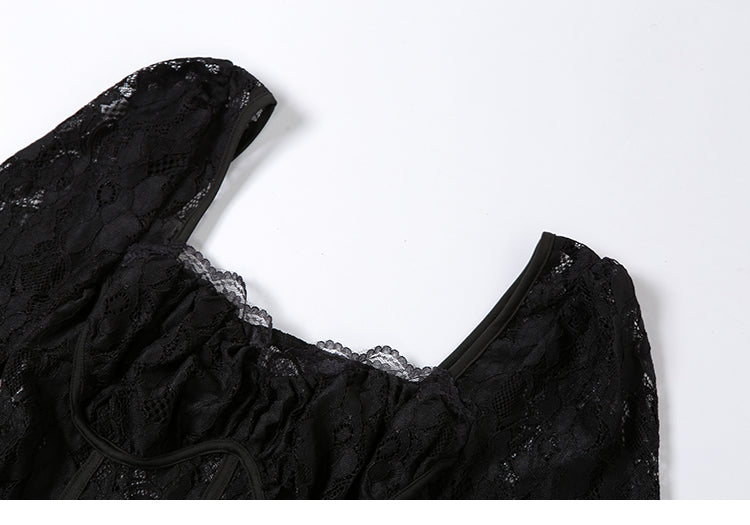 AUDREY LONG BLACK SEXY LACE