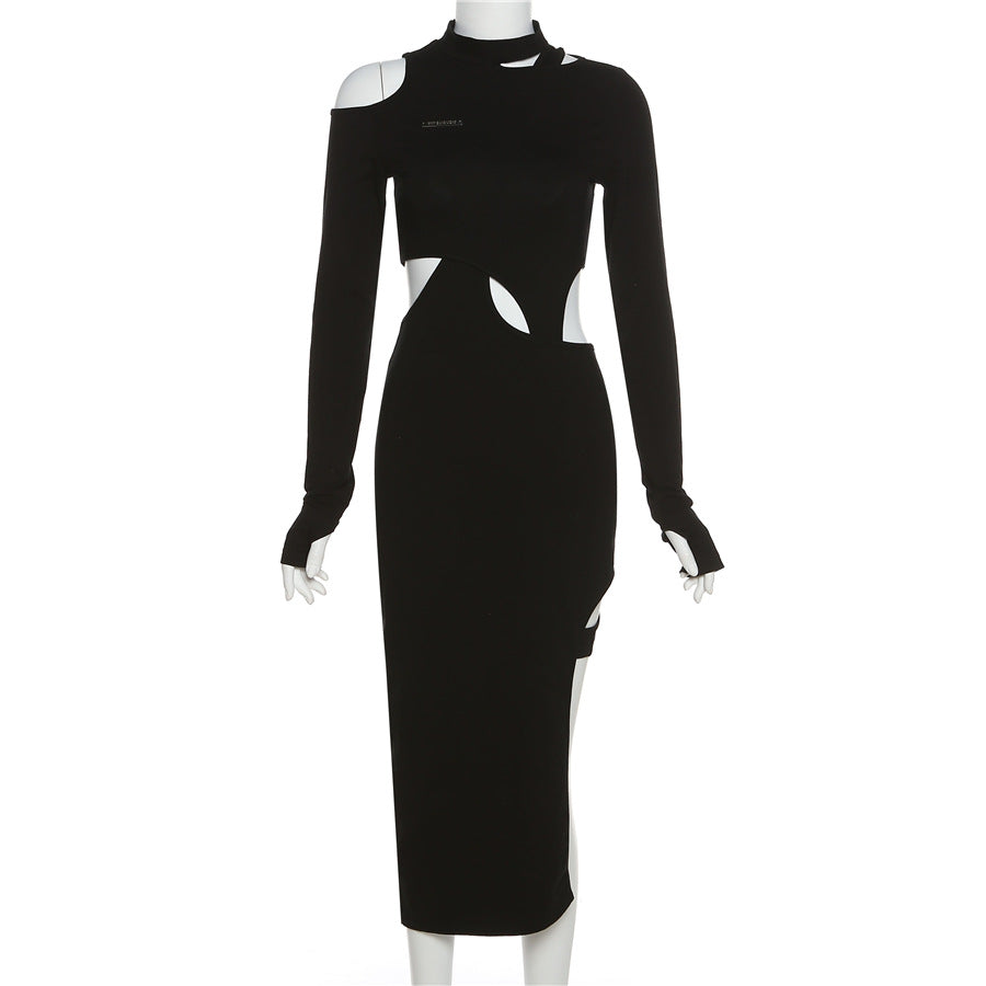CHARLOTTE SEXY HIGH SLIT SOLID COLOR LONG DRESS