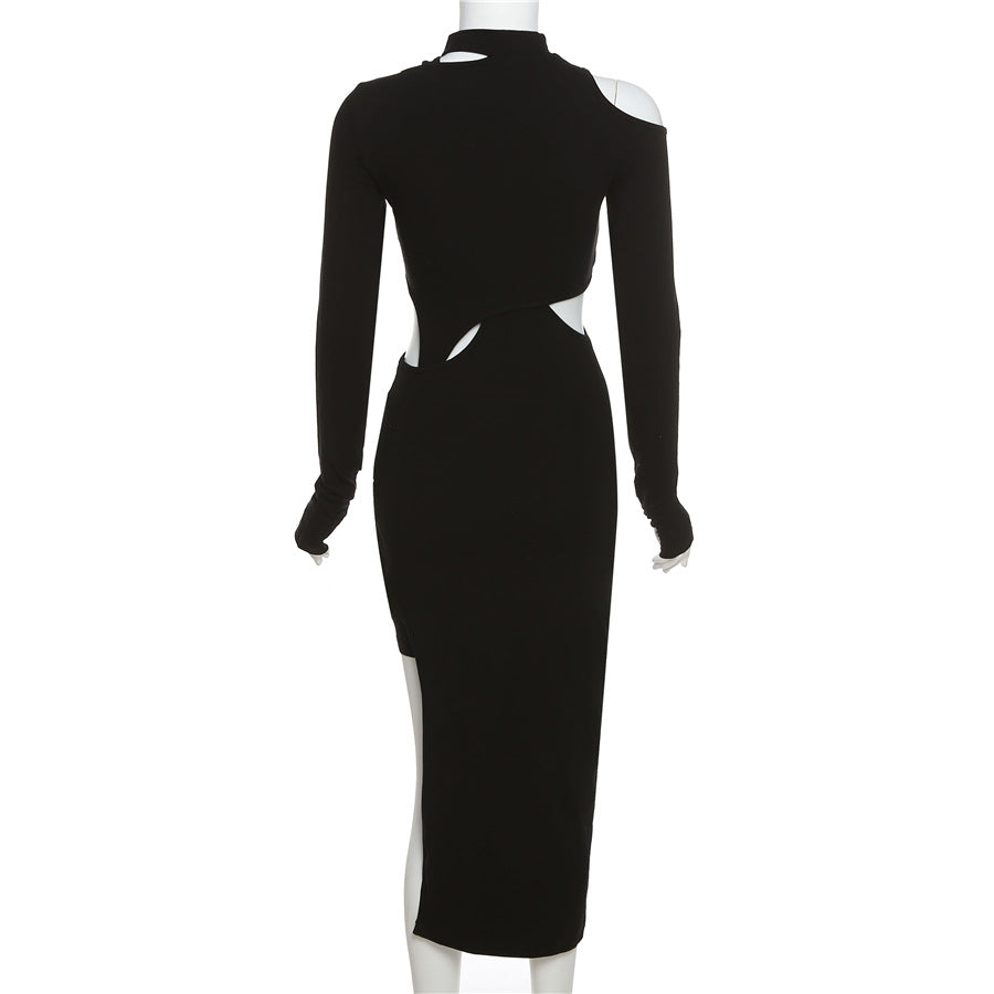 CHARLOTTE SEXY HIGH SLIT SOLID COLOR LONG DRESS