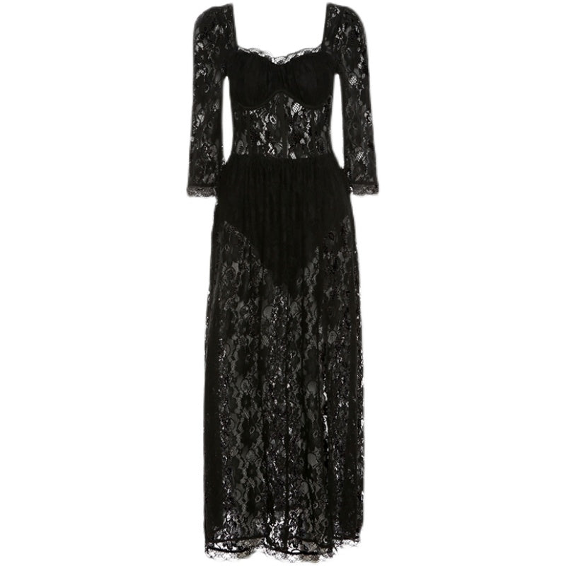 AUDREY LONG BLACK SEXY LACE