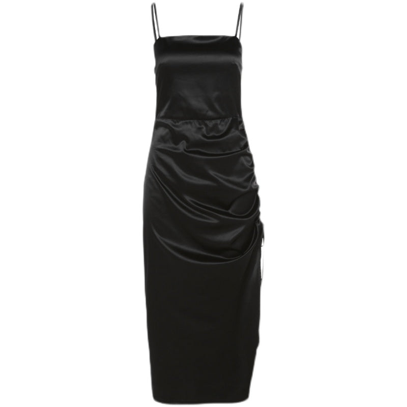 VIVIAN PETITE BLACK SILK DRESS