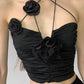 CELESTE HALTER NECK FLOWER ROSE TOP