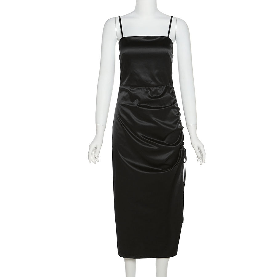 VIVIAN PETITE BLACK SILK DRESS