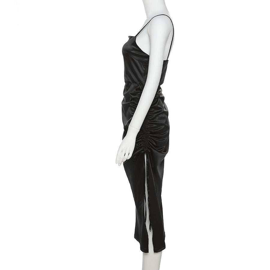 VIVIAN PETITE BLACK SILK DRESS