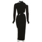 CHARLOTTE SEXY HIGH SLIT SOLID COLOR LONG DRESS
