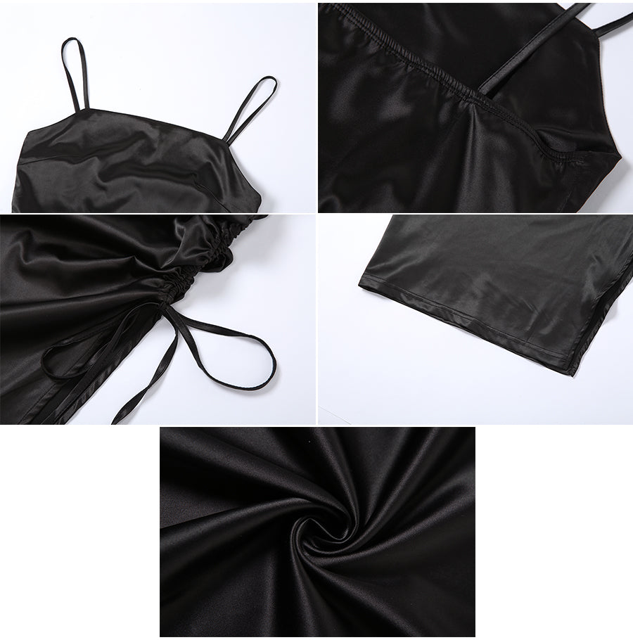 VIVIAN PETITE BLACK SILK DRESS