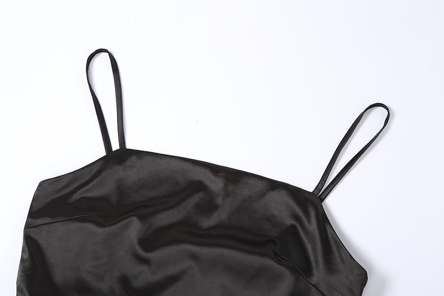 VIVIAN PETITE BLACK SILK DRESS