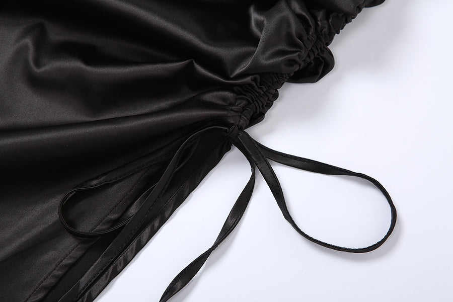 VIVIAN PETITE BLACK SILK DRESS
