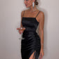 VIVIAN PETITE BLACK SILK DRESS