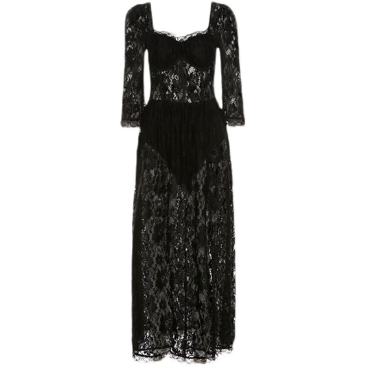 AUDREY LONG BLACK SEXY LACE